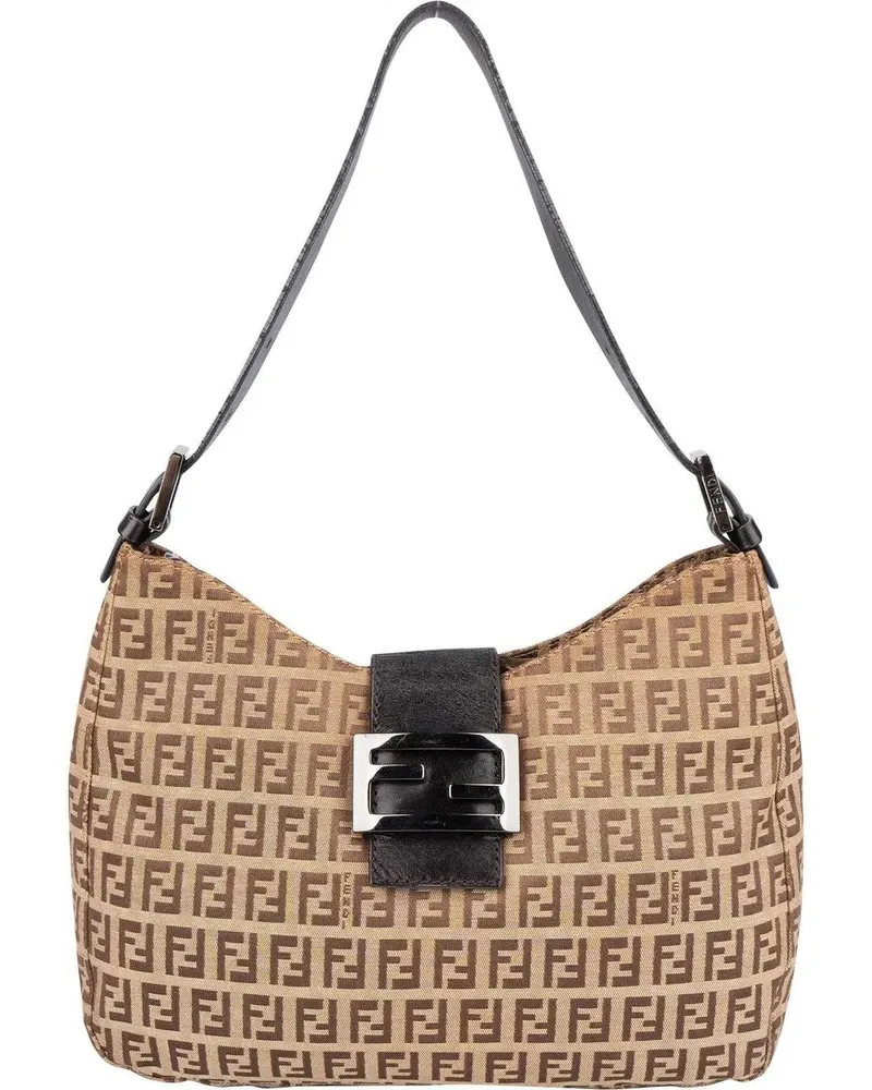Fendi Crossbody Bags  FF Monogram Baguette Buckle Shoulder Bag braun Braun