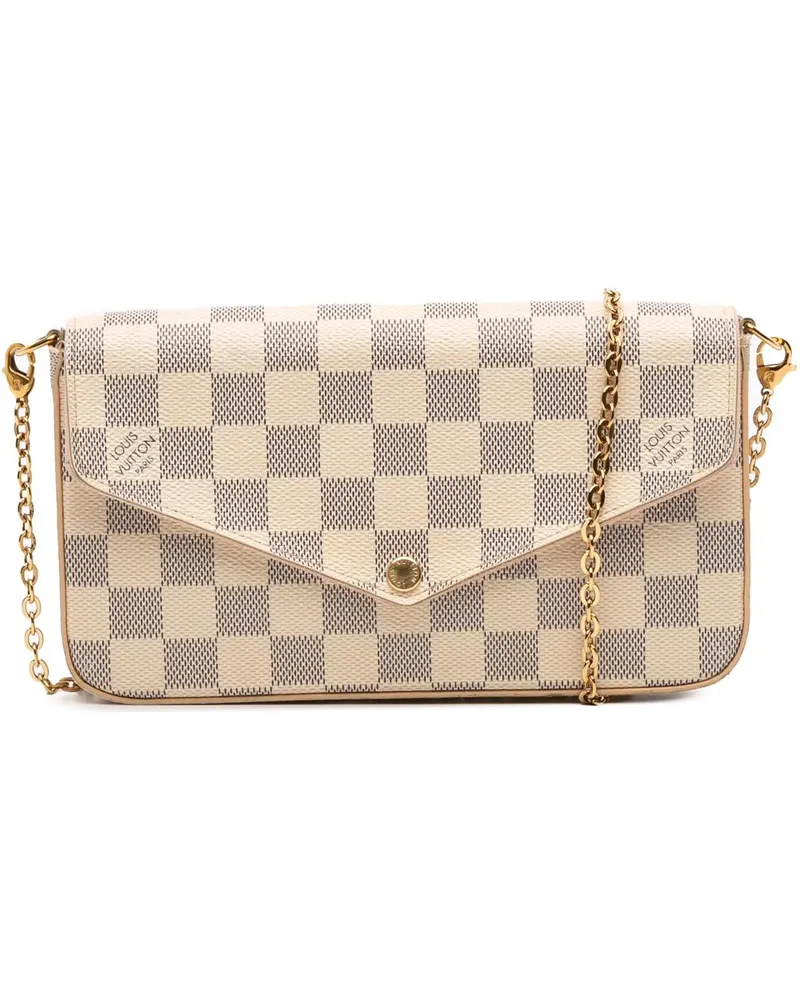 Louis Vuitton Hobo Bags Damier Azur Pochette Felicie weiß Weiß