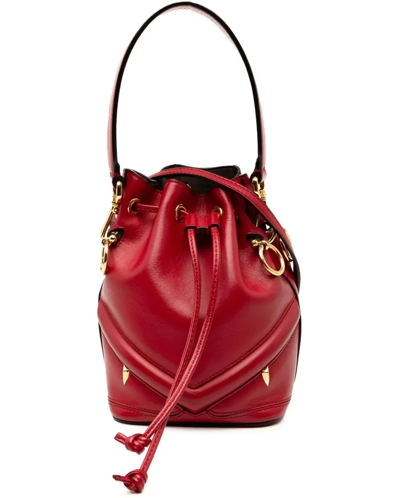 Fendi Hobo Bags Mini Leather Mon Tresor Bucket Bag rot Rot