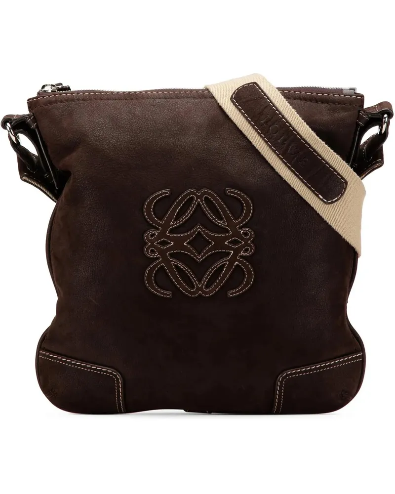 Loewe Hobo Bags Anagram Nubuck Crossbody braun Braun