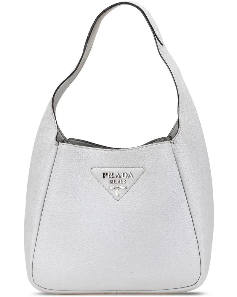 Prada Hobo Bags 2013-2025 Vitello Daino Dynamique Hobo weiß Weiß