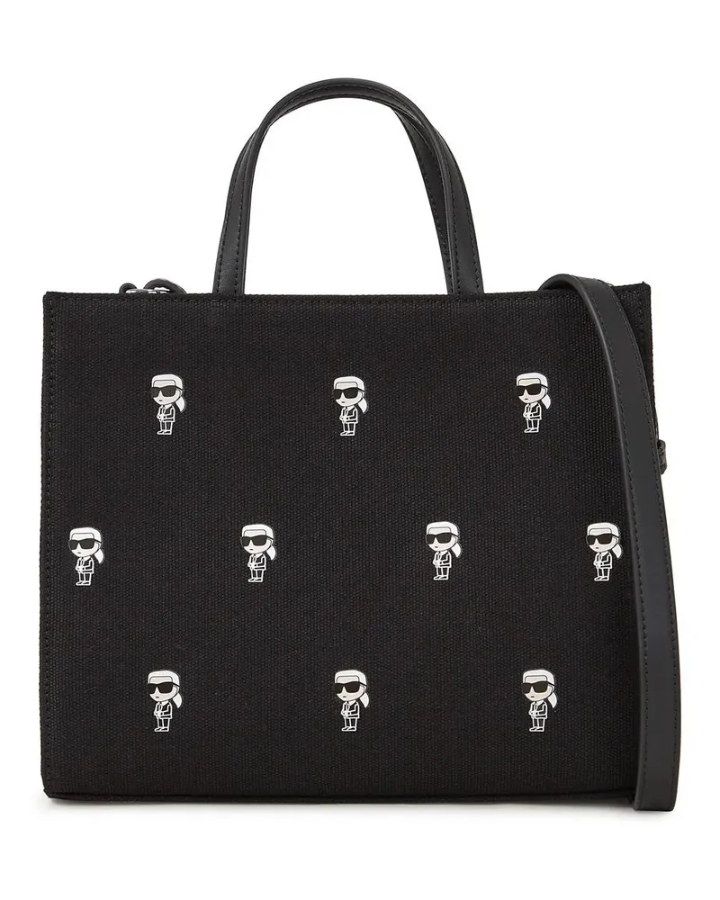 Karl Lagerfeld Shopper IKON Tote-Bag mit Allover-Druck schwarz Schwarz