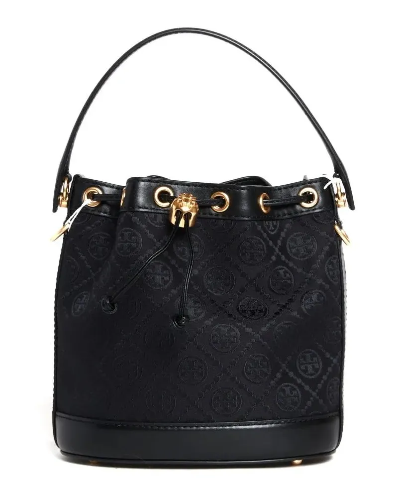 Tory Burch Beuteltaschen Black Leather Bucket Bag schwarz Schwarz