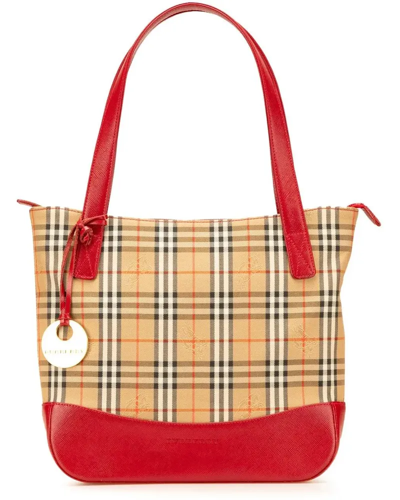 Burberry Crossbody Bags Haymarket Check Canvas Handbag braun Braun