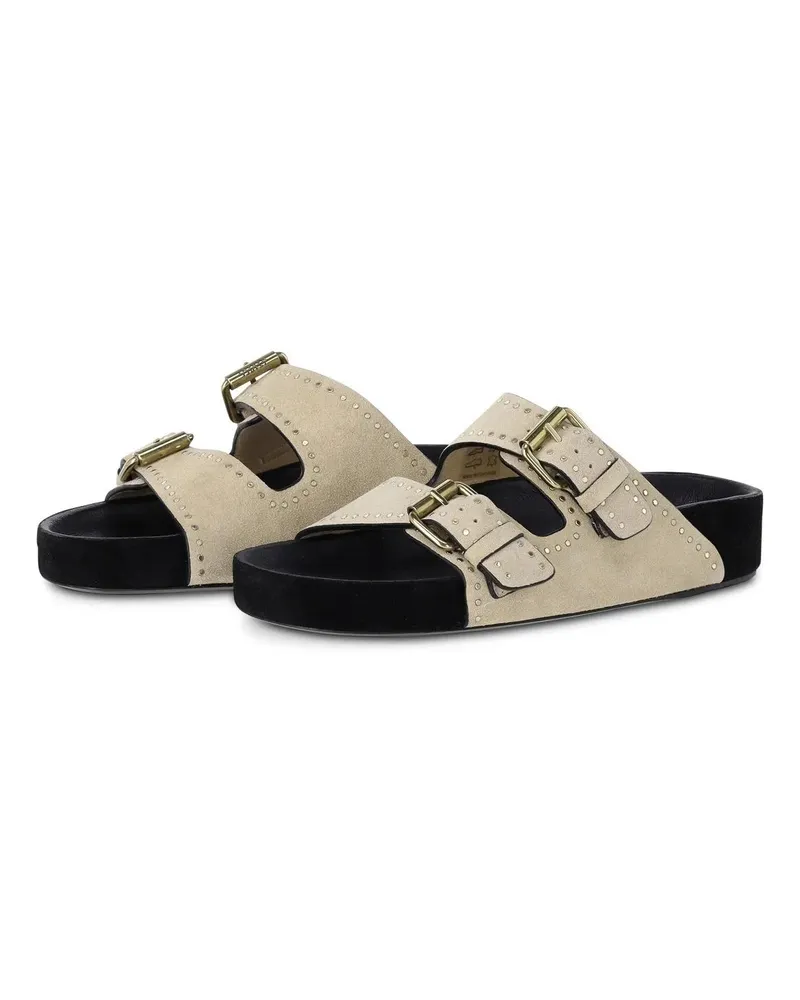 Isabel Marant Low-Top Sneaker Pantoletten Lennyo mit goldenen Details beige Beige