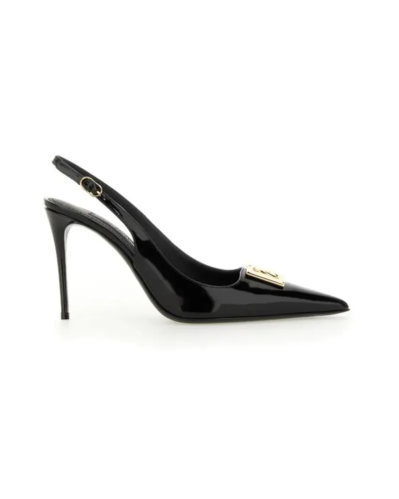 Dolce & Gabbana Hohe Schuhe Sling Back With Logo schwarz Schwarz