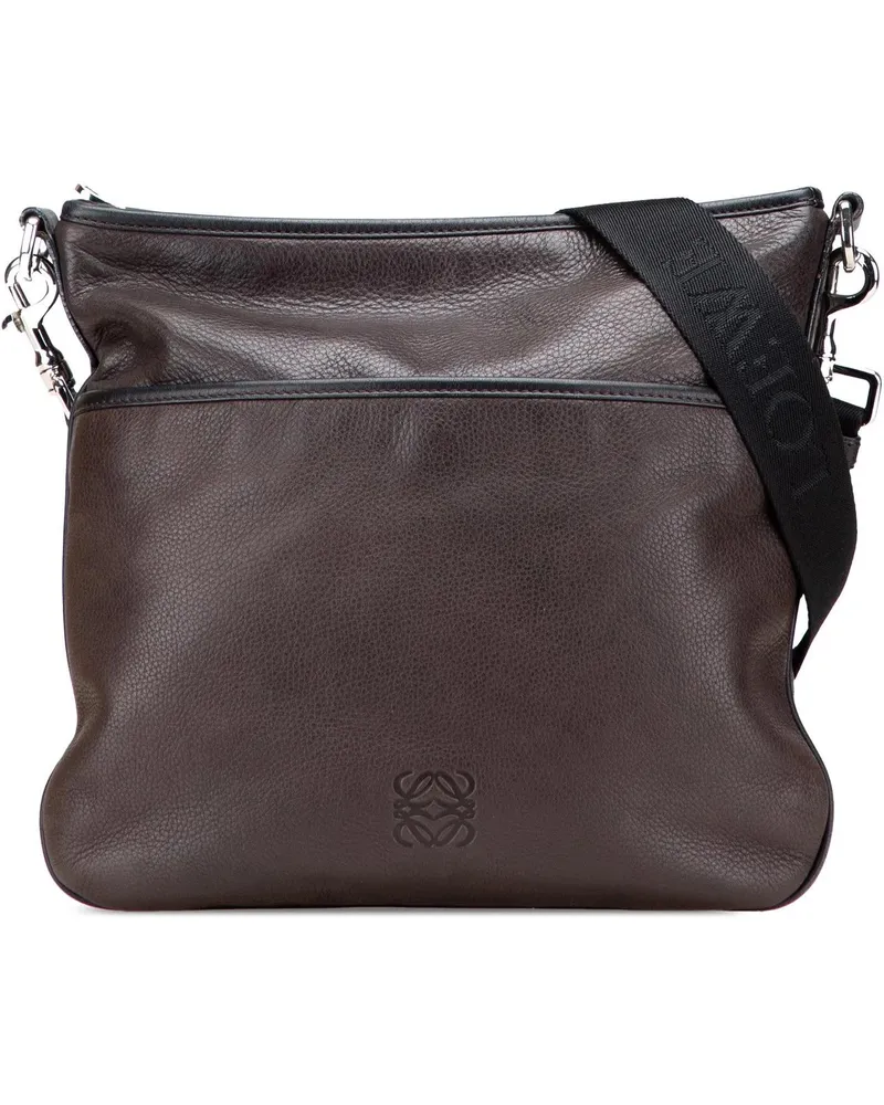 Loewe Hobo Bags Anagram Leather Messenger Bag braun Braun