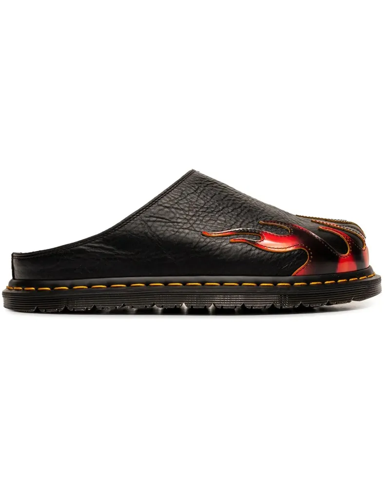 Dr.Martens Stiefeletten SAN MULE FLAME BLACK+VIBRANT RED+DMS YELLOW schwarz Schwarz