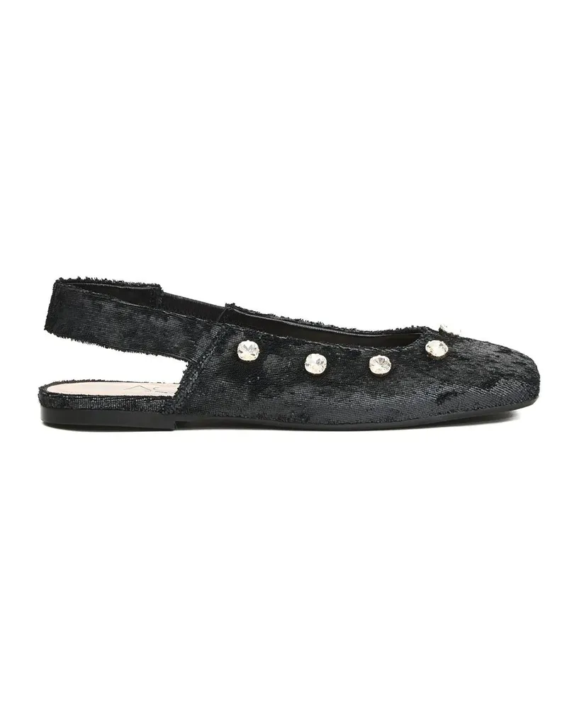 Attilio Giusti Leombruni Slingback Shoes In Textured Black Leather schwarz Schwarz