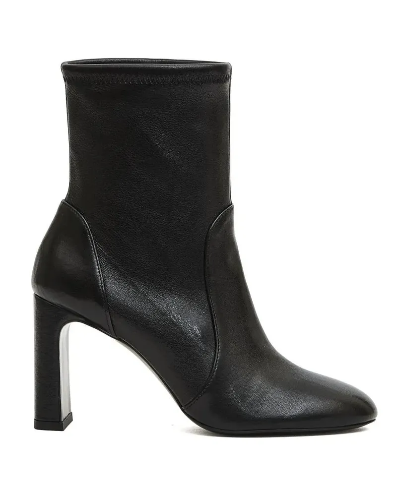 Stuart Weitzman Stiefel Black Leather Ankle Boot schwarz Schwarz
