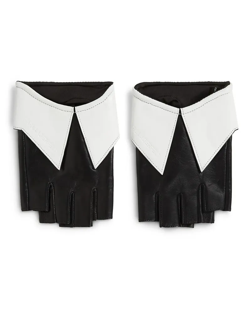Karl Lagerfeld Handschuhe Fingerlose Handschuhe mit Kragendetail schwarz Schwarz