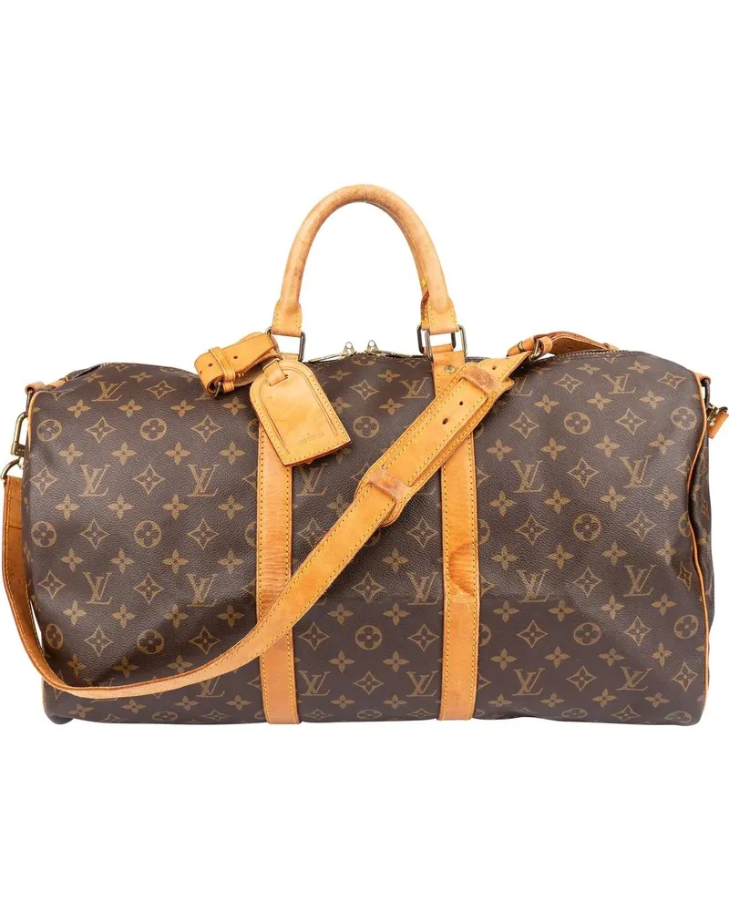 Louis Vuitton Crossbody Bags  Canvas Monogram Keepall 50 Bandoulie braun Braun