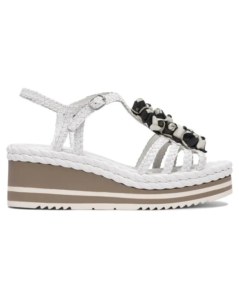 Pons Quintana Sandalen Braided Strap Sandals With Platform Sole weiß Weiß