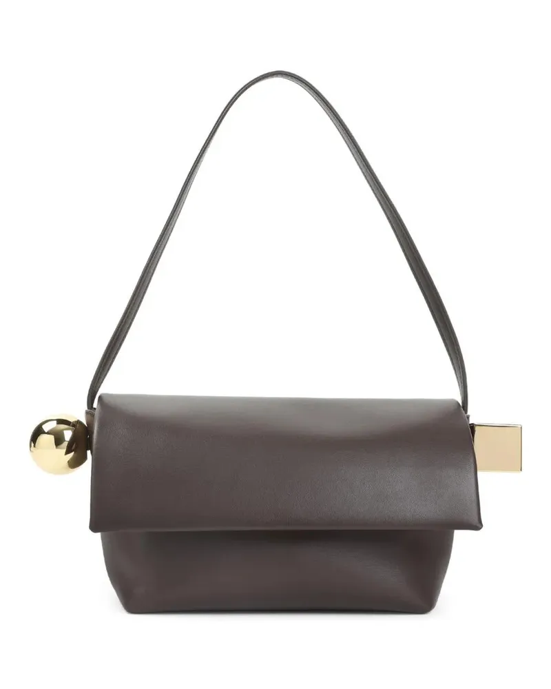 Jacquemus Hobo Bags Structured Dark Brown Lamb Leather Handbag braun Braun