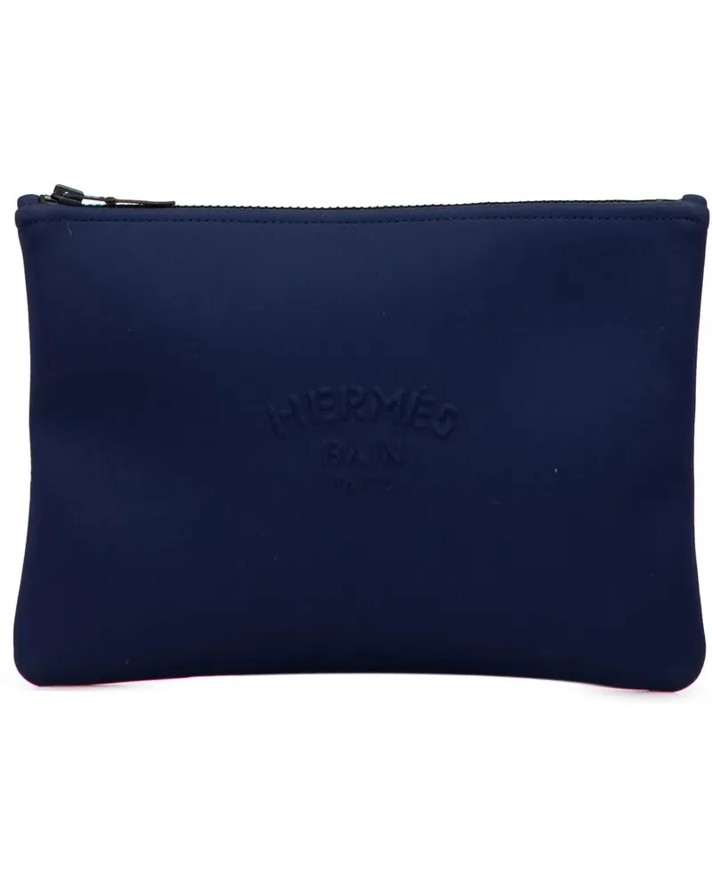 Hermès Clutches Medium Neoprene Neobain Case blau Blau