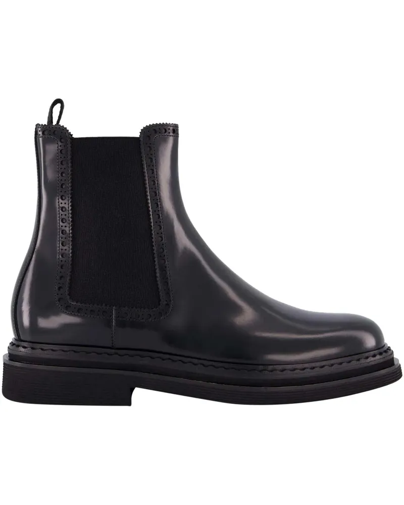 Dolce & Gabbana Stiefel Chelsea Ankle Boots – Black schwarz Schwarz