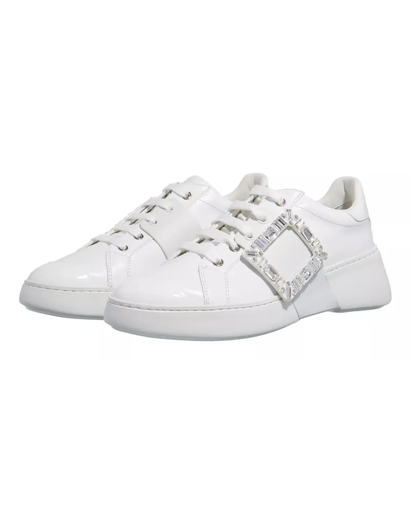 Roger Vivier Sneaker Viv´ Skate Strass Buckle Sneakers In Soft Leather weiß Weiß