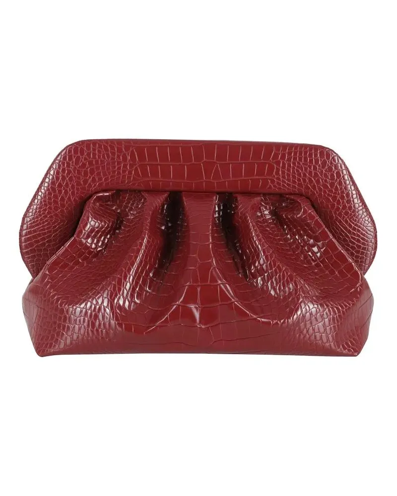 THEMOIRÈ Clutches Structured Crocodile Pattern Bag rot Rot