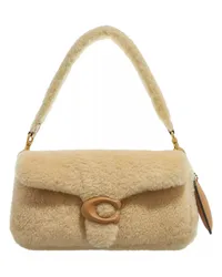 Coach Pochettes Leather Covered C Closure Shearling Pillow Tabby 2 Beige