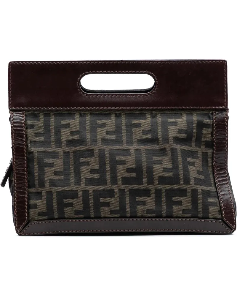 Fendi Crossbody Bags Mini Zucca Canvas Peekaboo Defender braun Braun