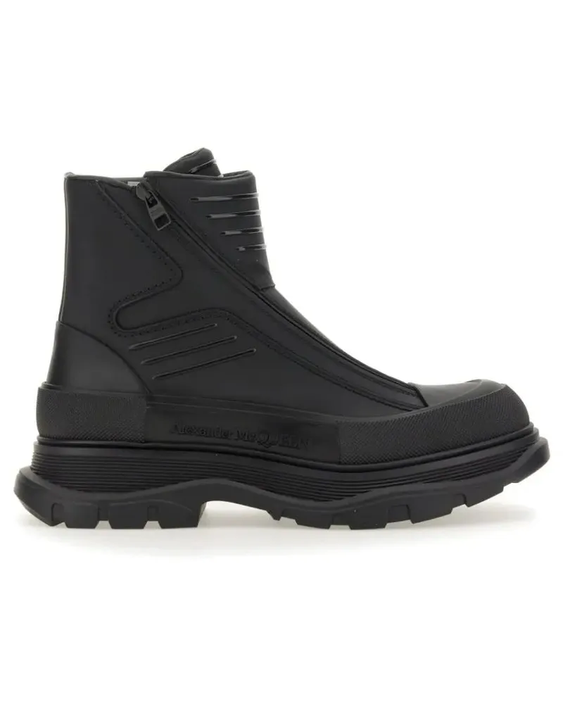 Alexander McQueen Stiefel Tread Slick Motorcycle Boots schwarz Schwarz