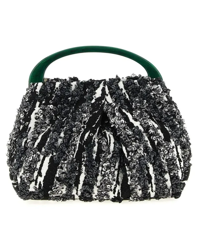 Dries van Noten Crossbody Bags "W.L." Two-Tone Pleated Jacquard Handbag bunt Bunt