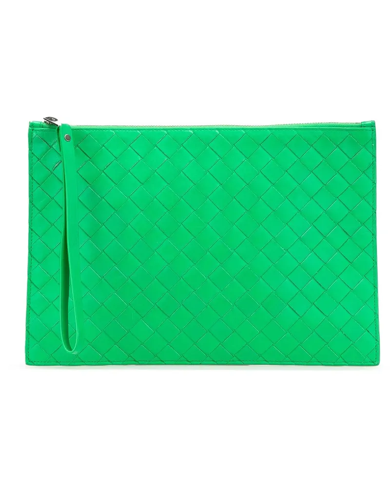 Bottega Veneta Clutches Intrecciato Leather Clutch grün Grün