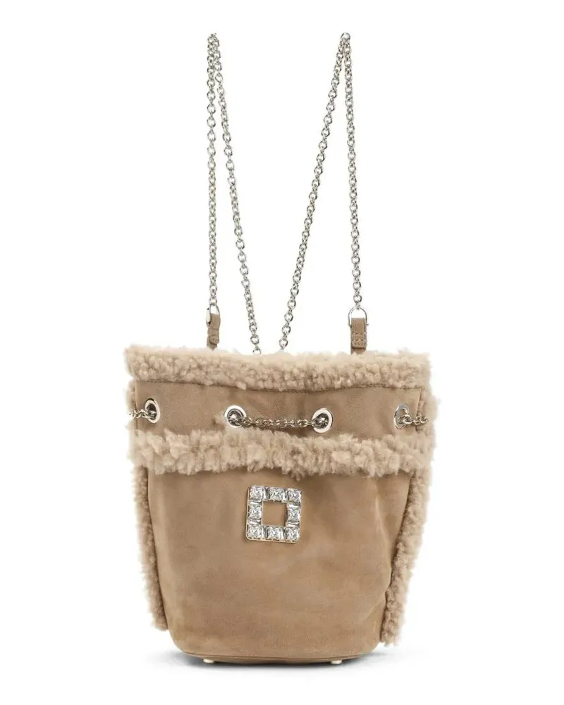 Roger Vivier Rucksäcke Chic Brown Suede Bucket Bag beige Beige