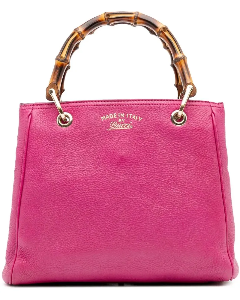 Gucci Hobo Bags Small Calfskin Bamboo Shopper Satchel rosa Gold