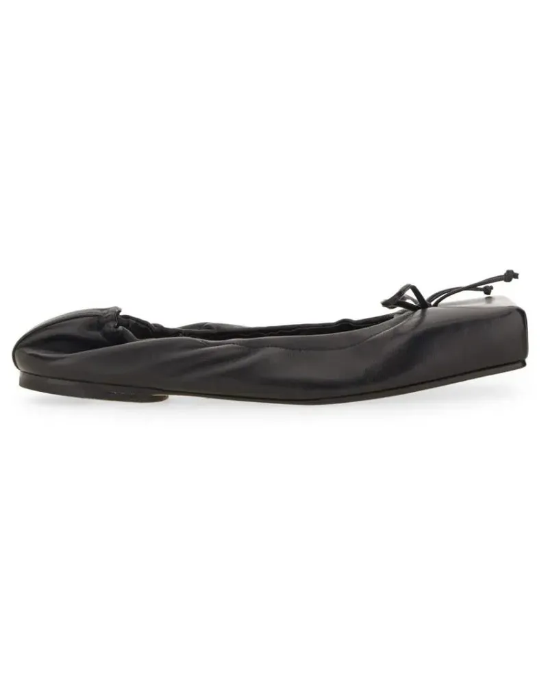 Jacquemus Black Square-Toe Shoes With Gathered Upper schwarz Schwarz