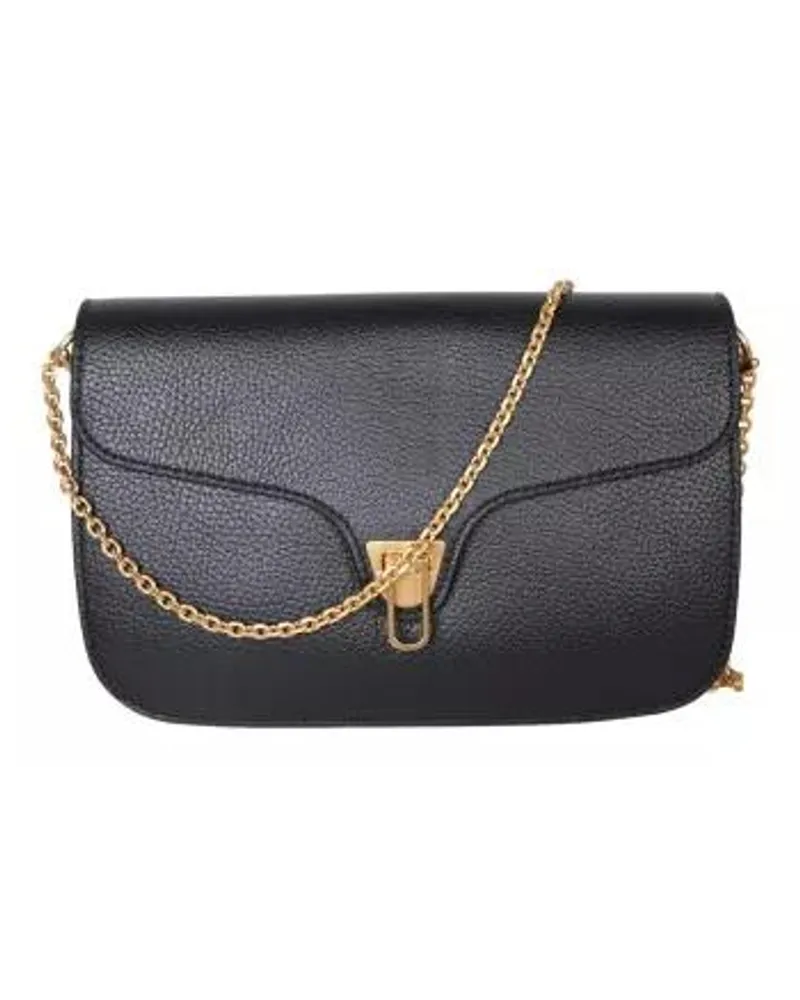 Coccinelle Shopper Golden Chain Shoulder Strap Bag Schwarz