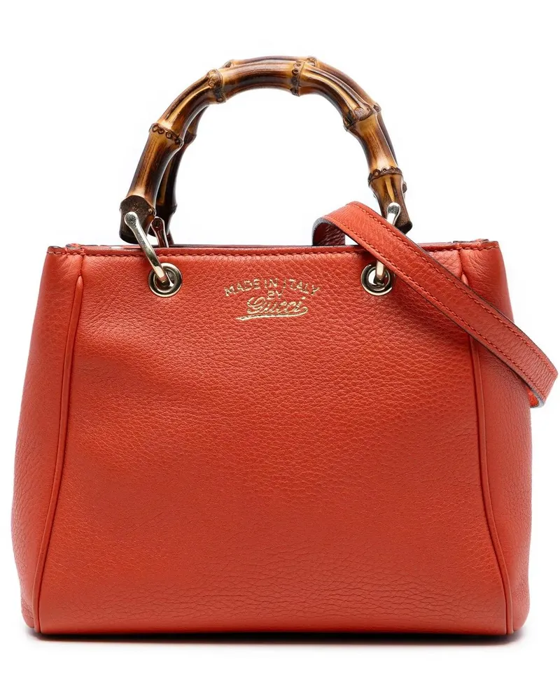 Gucci Hobo Bags Mini Calfskin Bamboo Shopper Satchel orange Orange