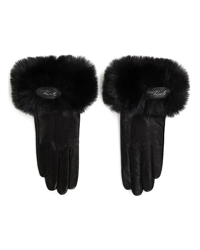 Karl Lagerfeld Handschuhe K/SIGNATURE Handschuhe mit Kunstpelz schwarz Schwarz