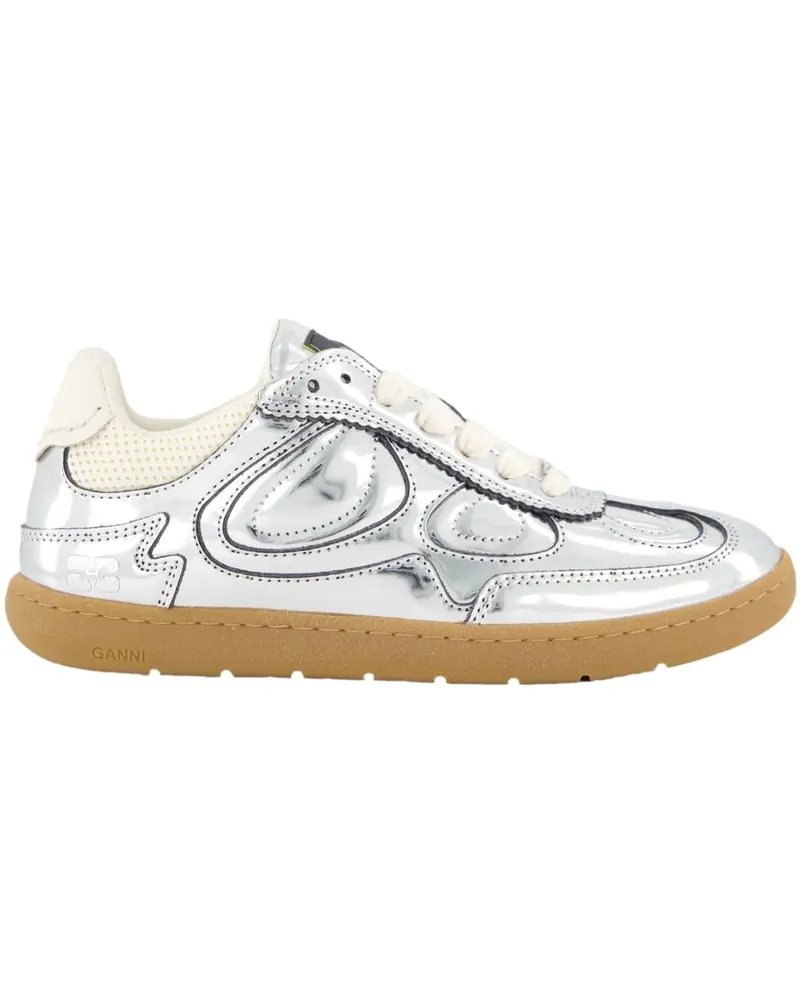 Ganni Low-Top Sneaker Dames 08 Specchio Sneaker Metallic gunmetal Gunmetal