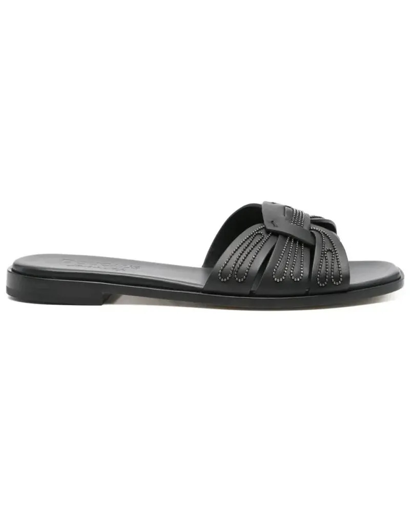 Doucal´s Leather Flat Sandals schwarz Schwarz