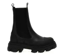 Stiefel Leather Ankle Boots schwarz