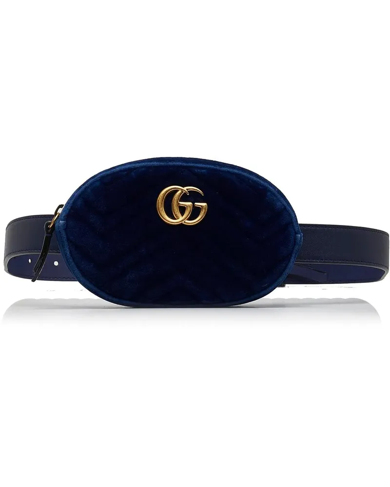Gucci Bauchtaschen GG Marmont Velvet Matelasse Belt Bag blau Blau