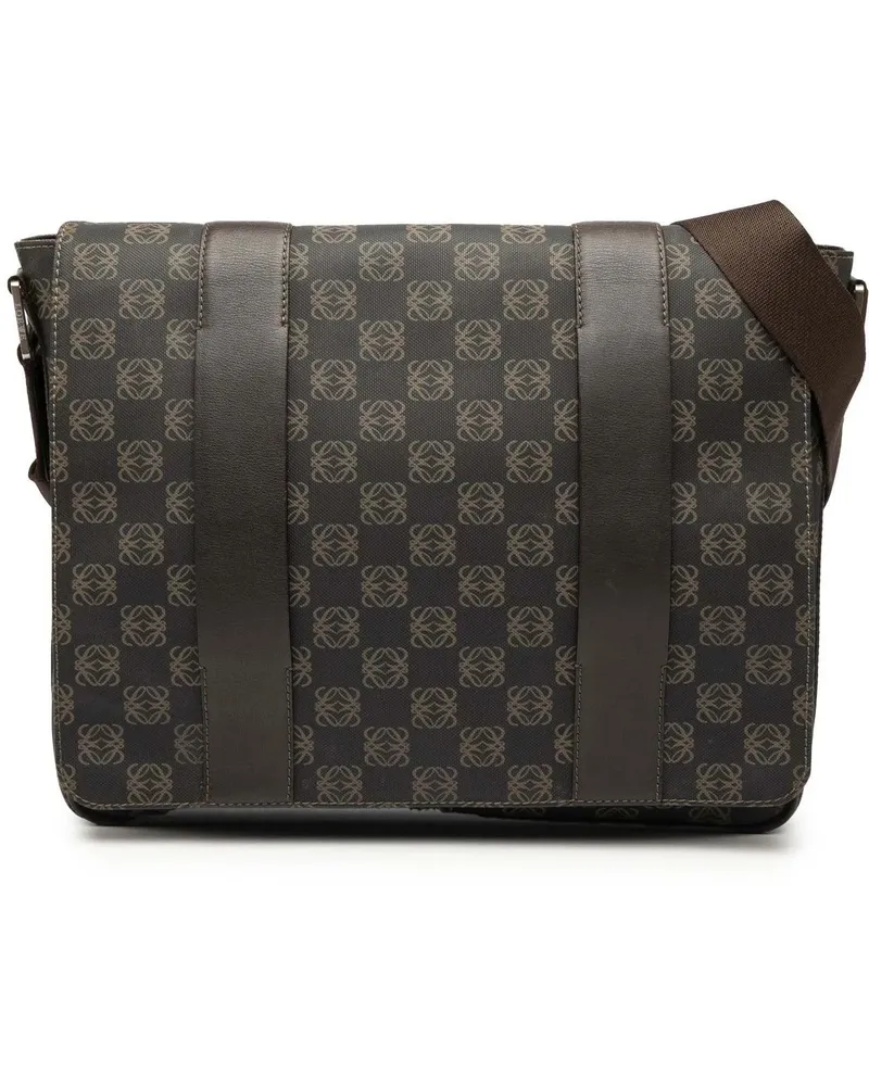 Loewe Hobo Bags Anagram Coated Canvas Flap Crossbody braun Braun