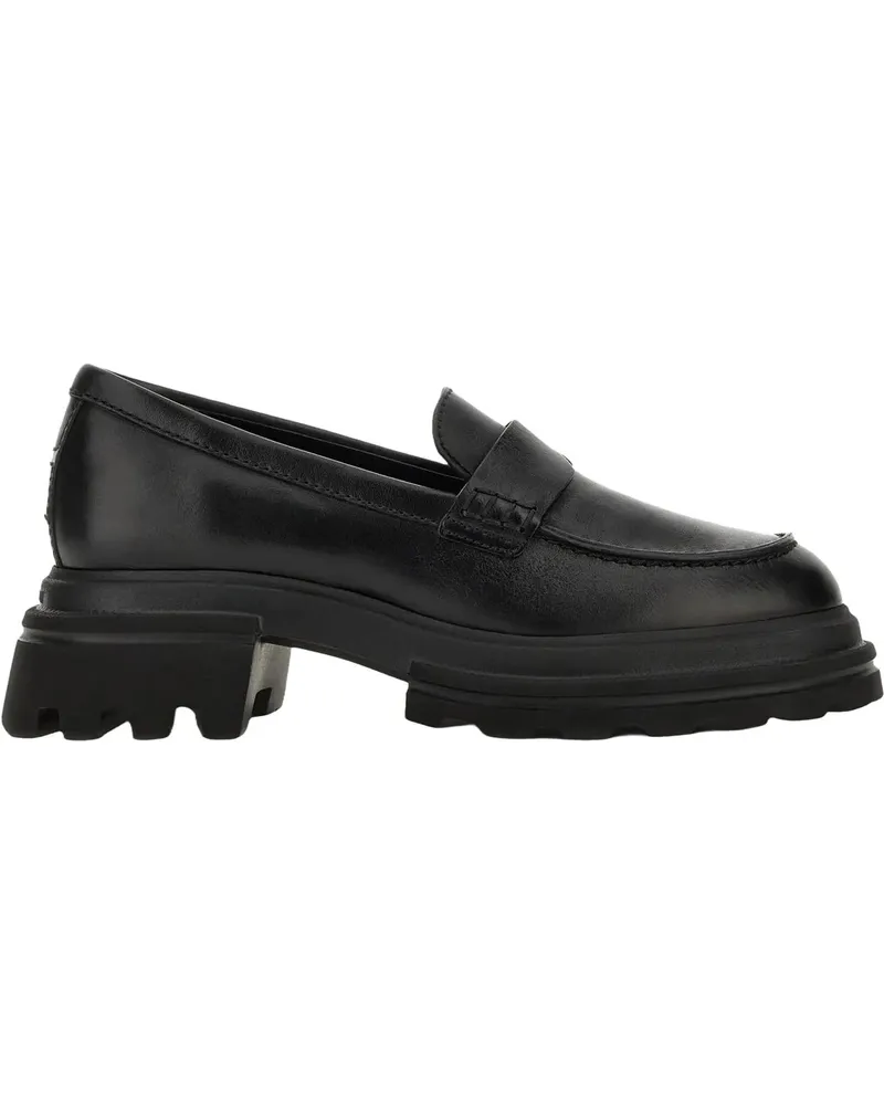 Hogan Loafer Flat Shoes Black schwarz Schwarz
