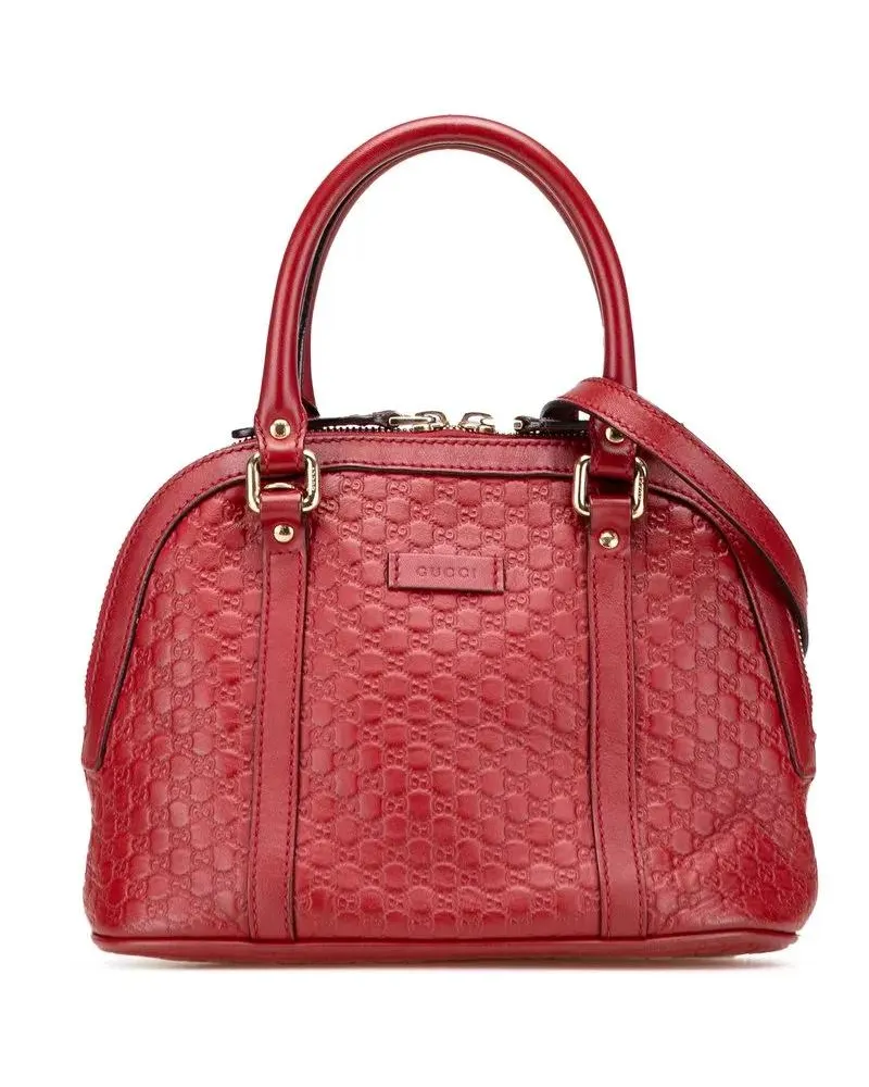 Gucci Hobo Bags Mini Microssima Dome Satchel rot Rot