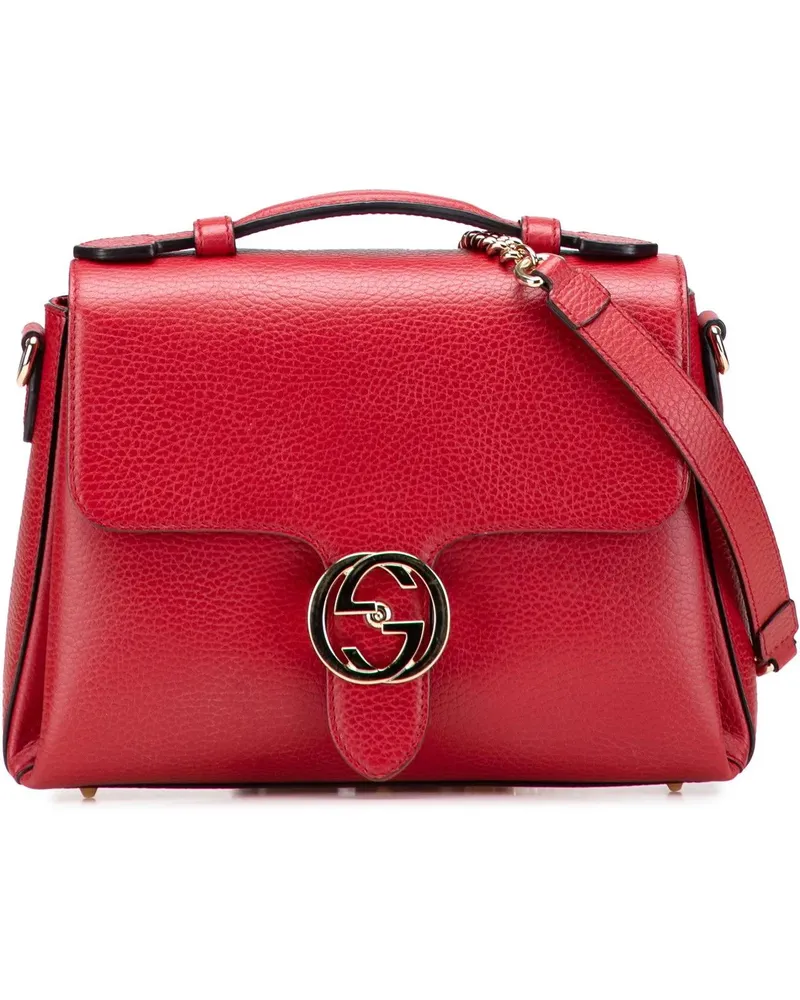 Gucci Hobo Bags Small Dollar Calf Interlocking G Satchel rot Rot