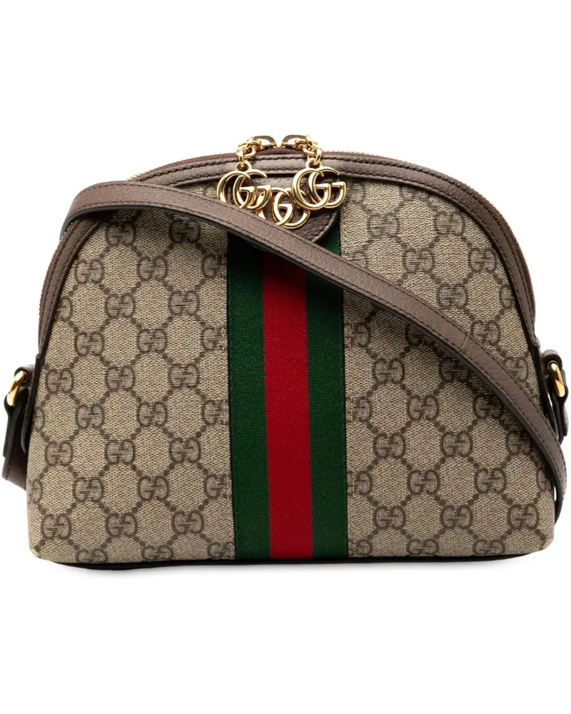Gucci Hobo Bags Small GG Supreme Ophidia Dome Crossbody braun Braun