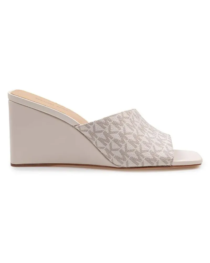 Michael Kors Sandalen Merriam Wedge Clog In Canvas With Logo Print beige Beige