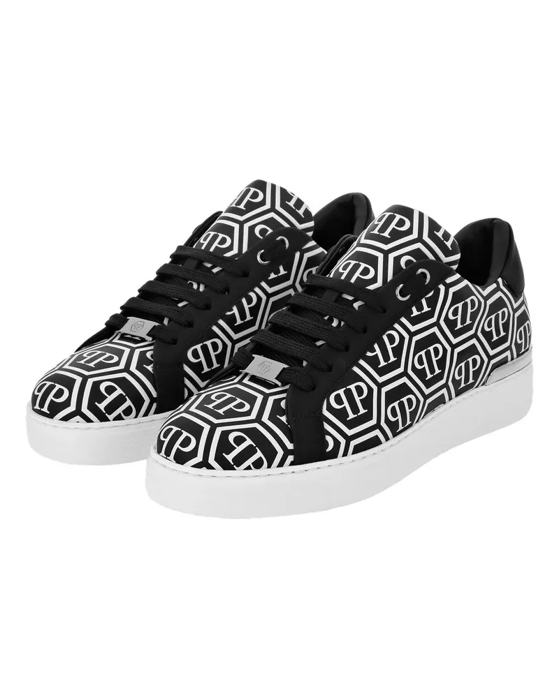 Philipp Plein Low-Top Sneaker Lo-Top Turnschuhe Monogram schwarz Schwarz