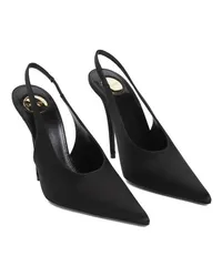 Saint Laurent Pumps & High Heels Black Silk Slingback Schwarz