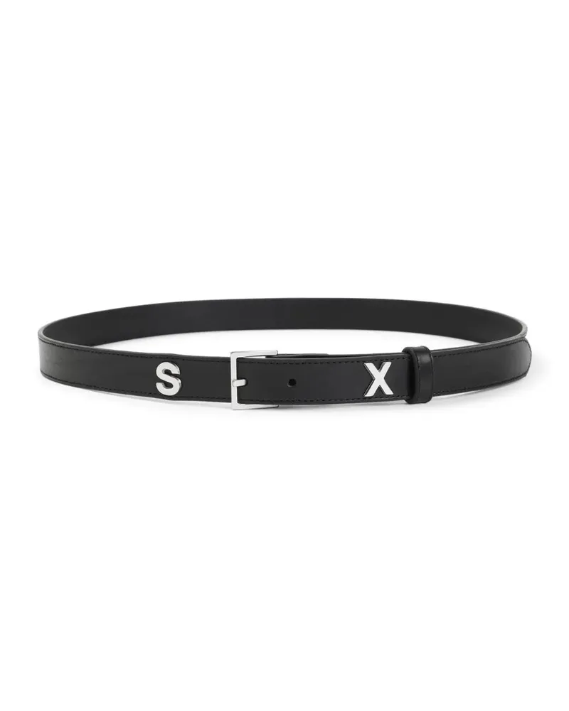 Martine Rose Gürtel Leather Belt With Bold Metallic Detail schwarz Schwarz