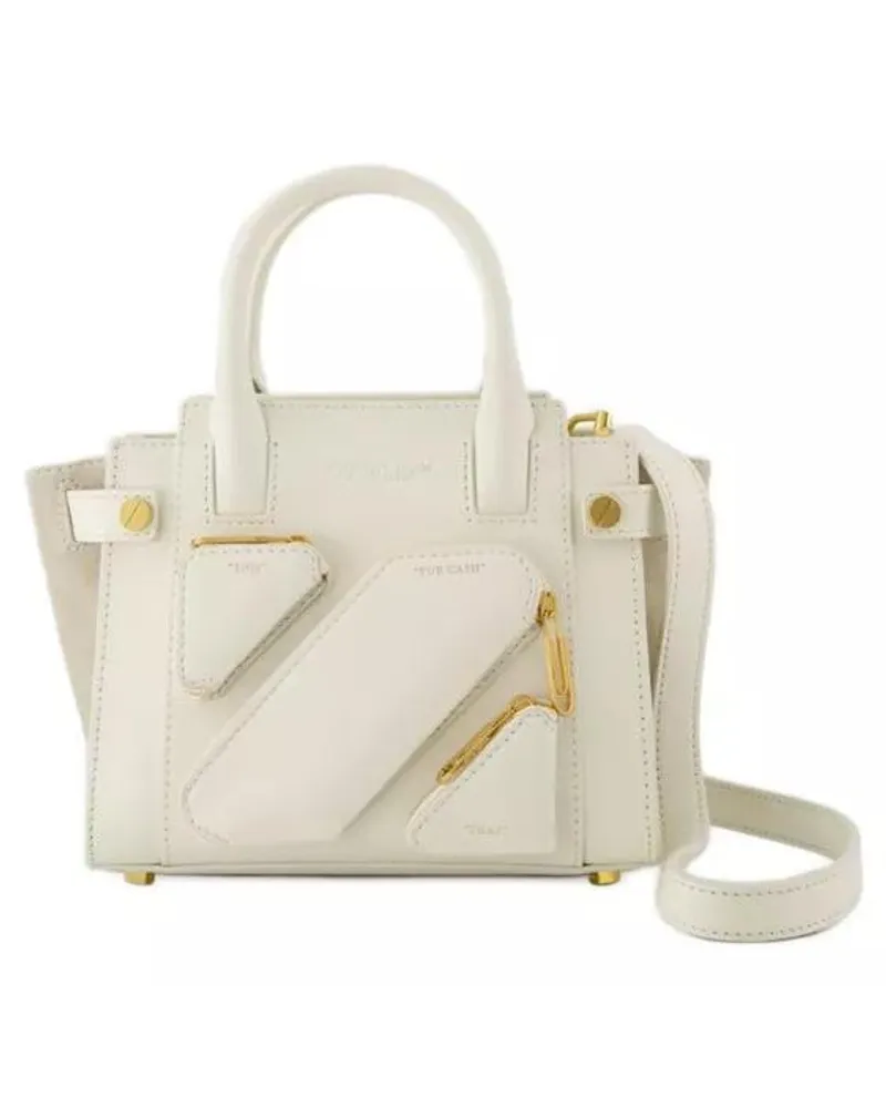 OFF-WHITE Tote City Tote S Tote Bag - White - Leather Creme