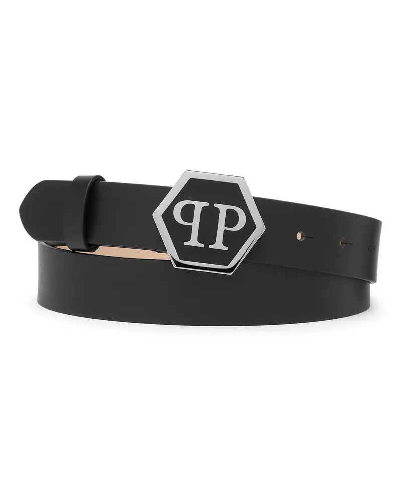 Philipp Plein Gürtel Gürtel Hexagon schwarz Schwarz