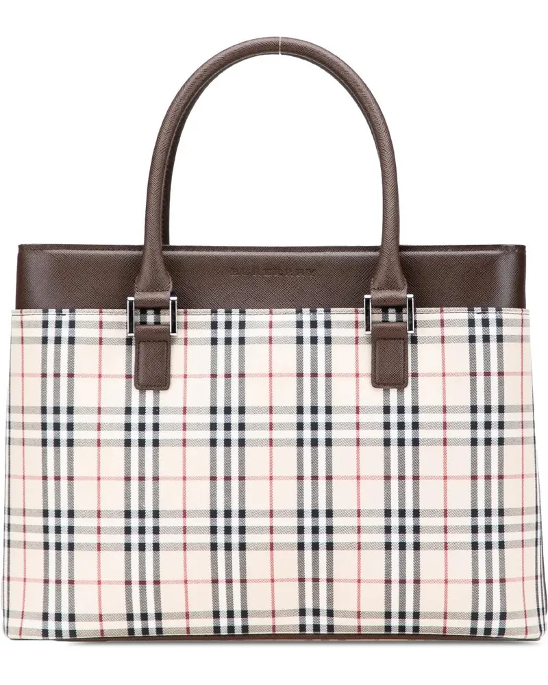 Burberry Crossbody Bags House Check Canvas Handbag braun Braun