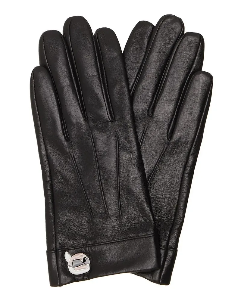 Karl Lagerfeld Handschuhe K/Ikonik 2.0 Leather Ff Glove schwarz Schwarz